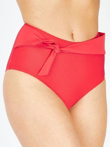 George D Bikini Tekstura Red Maxi Wysoki Stan