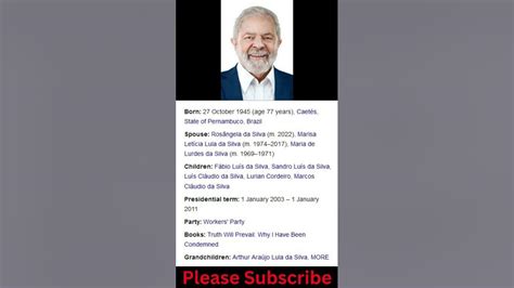 Luiz Inácio Lula Da Silva Biography Shorts Former President Of Brazil