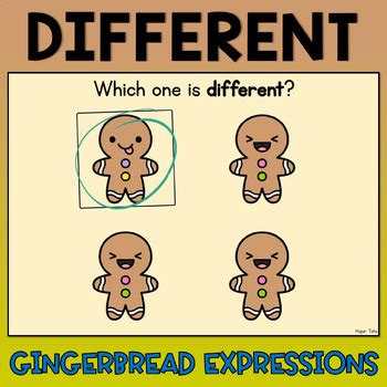 Find The Different Gingerbread Expressions Boom Cards By Hajar Tots