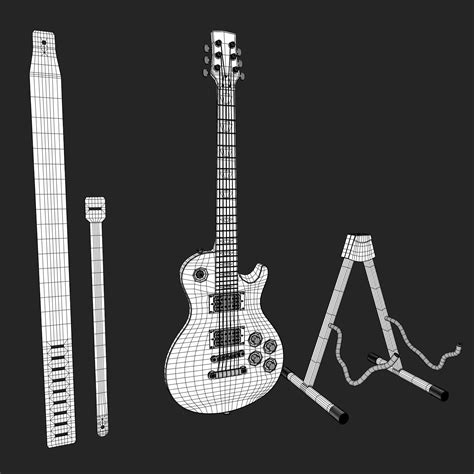 Guitarra El Ctrica Modelo D Fbx Obj Max Ma Free D