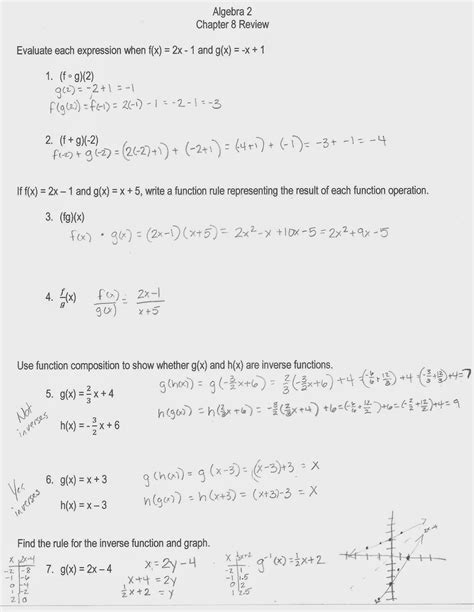 Algebra Alerts Algebra 1 And 2 Algebra 2 Chapter 8 Review