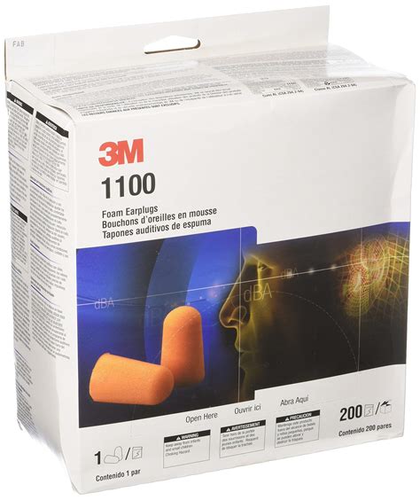 3m 1100 Foam Ear Plugs 200 Pair Orange Health And Household