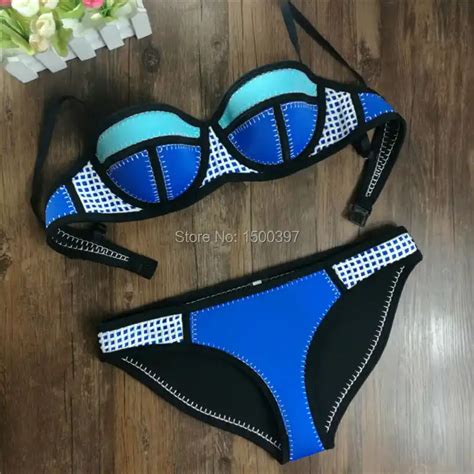 2019 Brand Push Up 100 Neoprene Bikini Triangle Neoprene Swimwear High