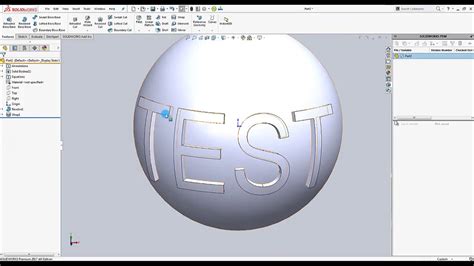 Solidworks 2017 Tutorial Engrave 3d Text On Sphere Surface Youtube