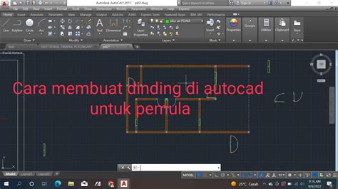 Cara Mudah Membuat Dinding Di Autocad Untuk Pemula Youtube