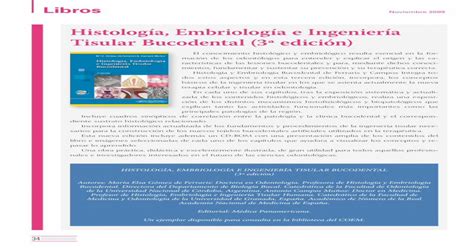 Histolog A Embriolog A E Ingenier A Tisular Bucodental Pdf