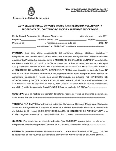 Acta Adhesion Modelo De Las Actas Firmadas