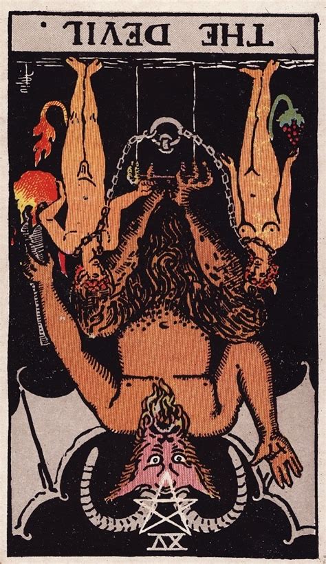 The Devil Reversed And Seven Of Pentacles Tarot Cards Meaning