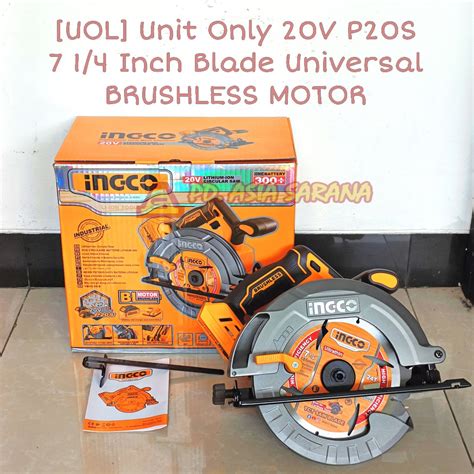 Jual Cordless Circular Saw Brushless 7 1 4 INGCO CSLI1851 Inch 20V