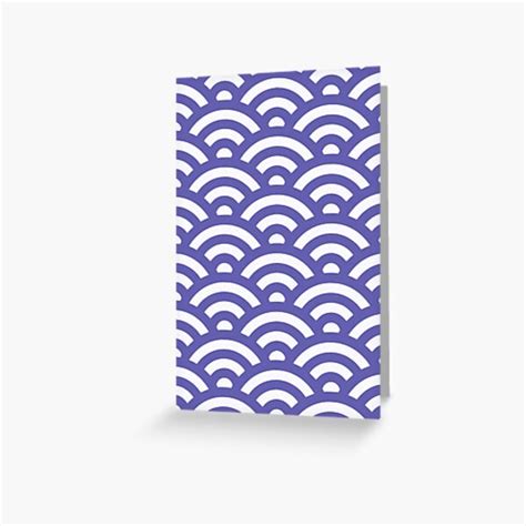 Japanese Seigaiha Wave Pattern Purble Blue Greeting Card For Sale By The Franky Shop Redbubble