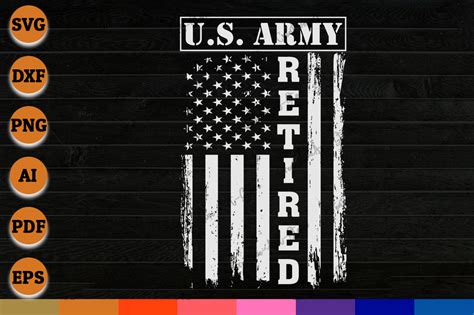 US Army Retired Distressed American Flag SVG - Crella