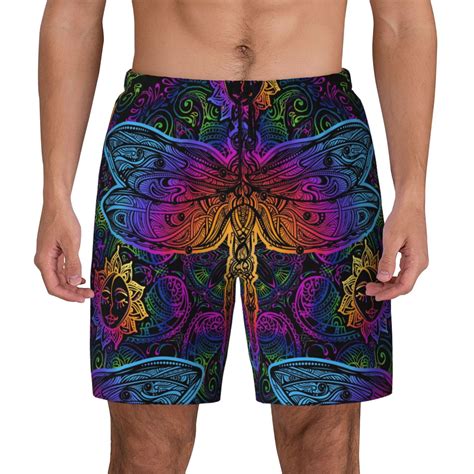 Balery Indian Mandalas Dragonfly Mens Swim Trunks Swim Shorts For Men