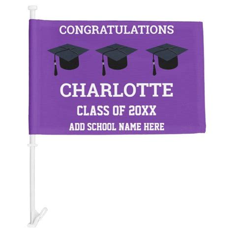 Graduation Congratulations School Graduate Car Flag Zazzle