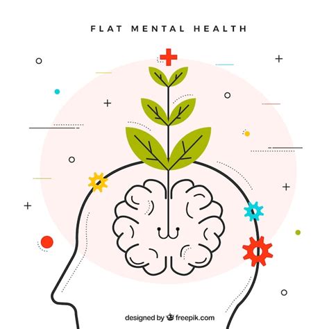 Concepto moderno de salud mental con diseño plano Vector Gratis