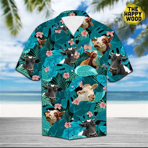 Tropical Cow Hawaii Shirt The Happy Wood