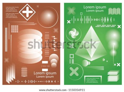 Set Graphical Business Report Vector Template Stock Vector Royalty