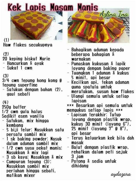 Cara Nak Buat Kek Lapis Sarawak Masam Manis