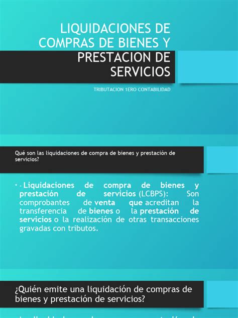 Liquidacion De Compras De Bienes Y Prestacion De Servicios 1ero Cont Pdf Contabilidad