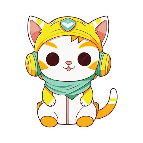 Premium Vector Pilot Cat Cute Antropomorphic Vector Eps