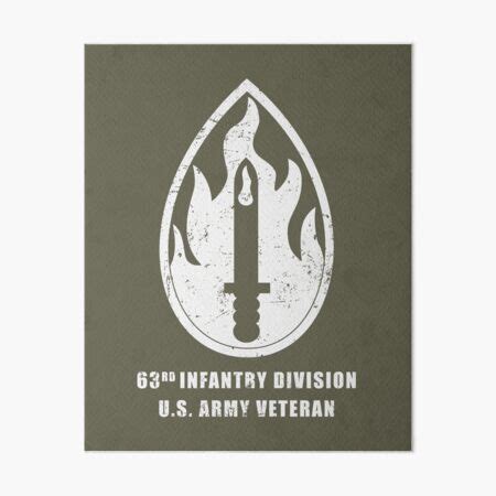 US Army 63rd Infantry Division Veteran Art Board Print By Juliauongdz