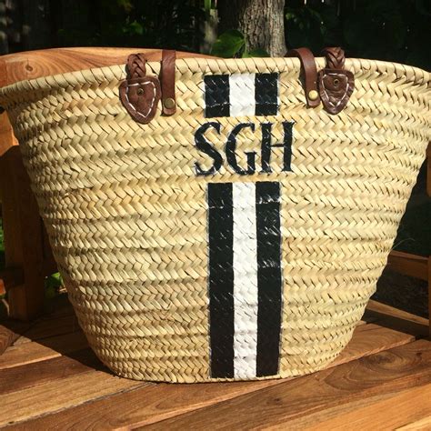 Monogram Beach Bag Made With Palm Leaves Leather Handles An Unique