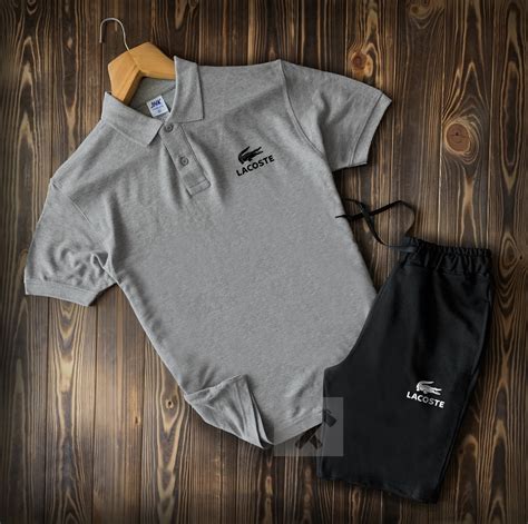 Мужской Трикотажный Комплект Шорты и Футболка Поло Лакоста (Lacoste ...