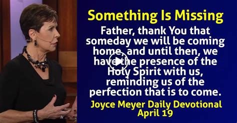 Joyce Meyer Daily Devotional April Something Is Missing