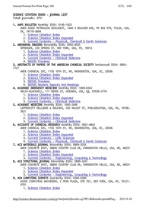 (PDF) List of SCI Journals