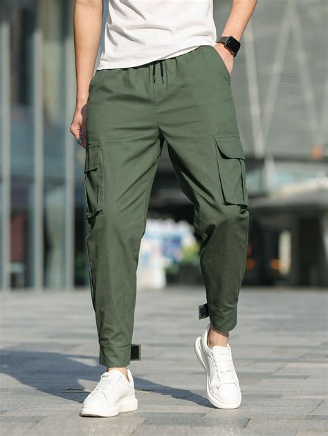 Men Drawstring Waist Cargo Pants In 2023 Cargo Pants Outfit Men Business Casual Attire For