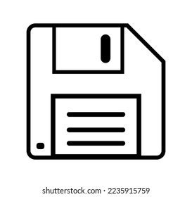 Vector Illustration Floppy Disk Linear Icon Stock Vector Royalty Free