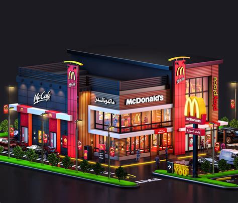 3d Mcdonalds Restaurant Exterior Facade