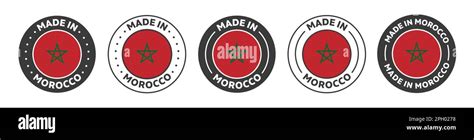 Set of Made in Morocco label icons. Made in Morocco logo symbol ...