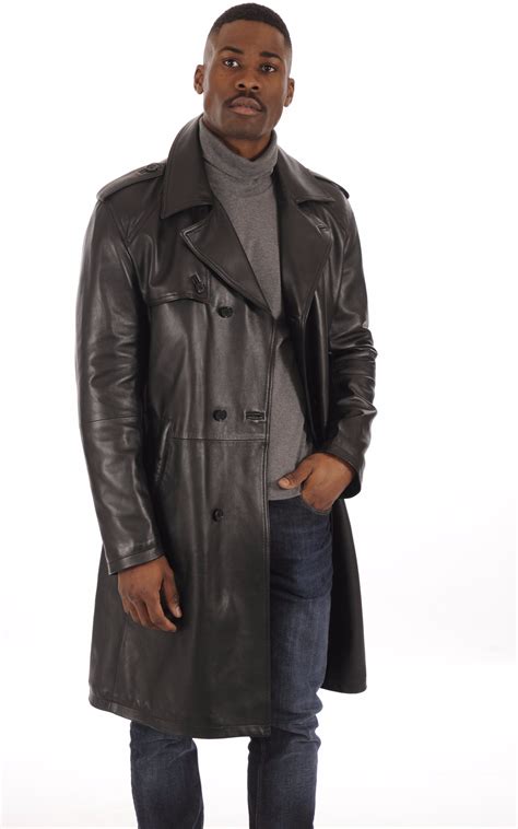 Trench Cuir Agneau Noir Homme La Canadienne La Canadienne Manteaux