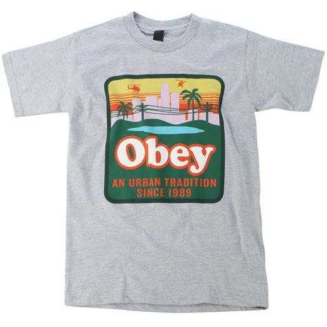 Obey Clothing Old World Order Basic Heather T Shirt Evo Outlet