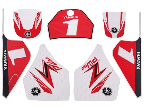 Kit Deco Rouge Et Blanc Pour Car Nages Adaptables Yamaha Pw