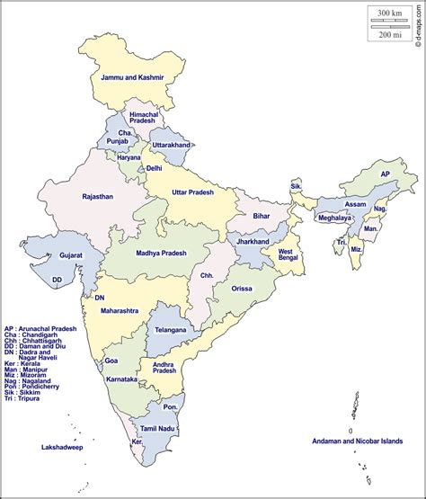 India Map Outline With Capitals