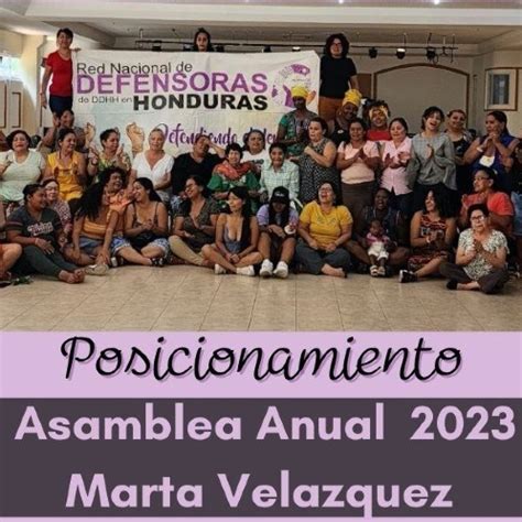 Posicionamiento Asamblea Anual De La Red Nacional De Defensoras De