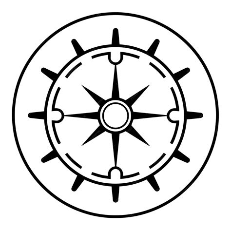 Premium Vector | Maritime charm ship wheel outline vector for nautical