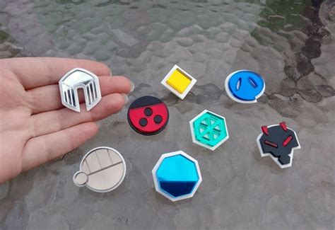 Johto Region 8 Piece Gym Leader Badge Set Etsy