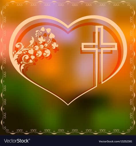 Design With Heart And Cross Royalty Free Vector Image