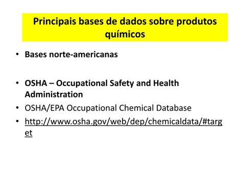 Ppt Banco De Dados Para Classifica O De Produtos Qu Micos Segundo O