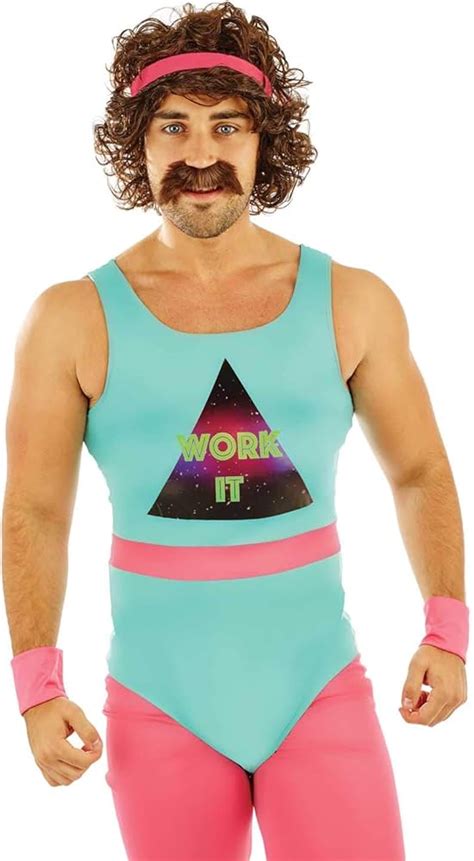 Fun Shack 80s Workout Costumes For Men Aerobics Fitness Exercise Instructor Halloween Costumes