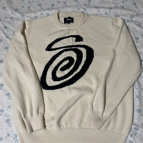 Stussy Spiral Knitted Sweater Size Xl Fits Like A Depop