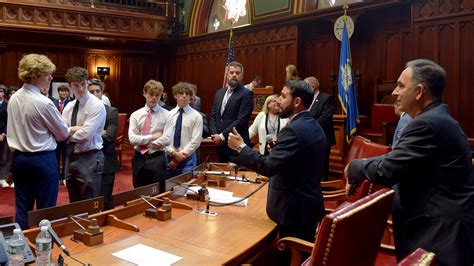 Rep Yaccarino Sen Cicarella Welcome State Champion North Haven Hockey Football Teams To