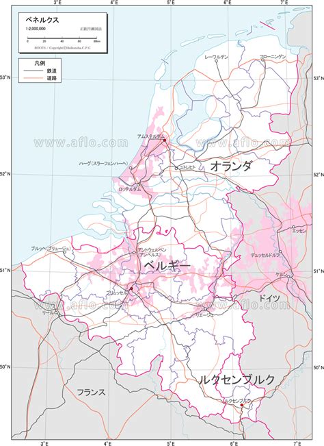 ベネルクス 交通図 ベクター地図素材のダウンロード販売 アフロモール