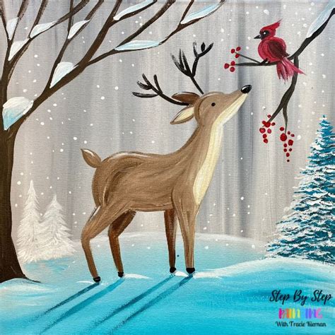 Easy Christmas Paintings Step By Step Painting With Tracie Kiernan