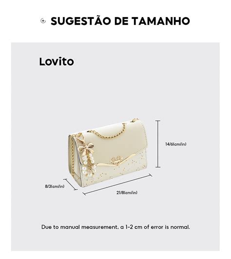 Lovito Casual Bolsa Feminina Pequena De Ombro De Patchwork Corrente