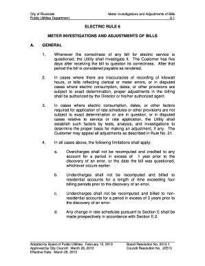 Fillable Online Riversideca Electric Rule Meter Investigations And