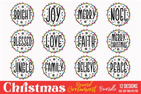 Christmas Round Ornament Svg Bundle Graphic By Craftartstudio