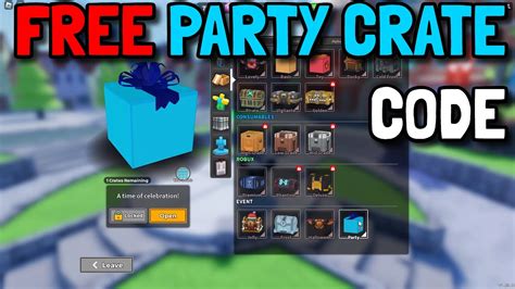 NEW FREE PARTY CRATE CODE TDS 5 YEAR ANNIVERSARY ROBLOX TOWER